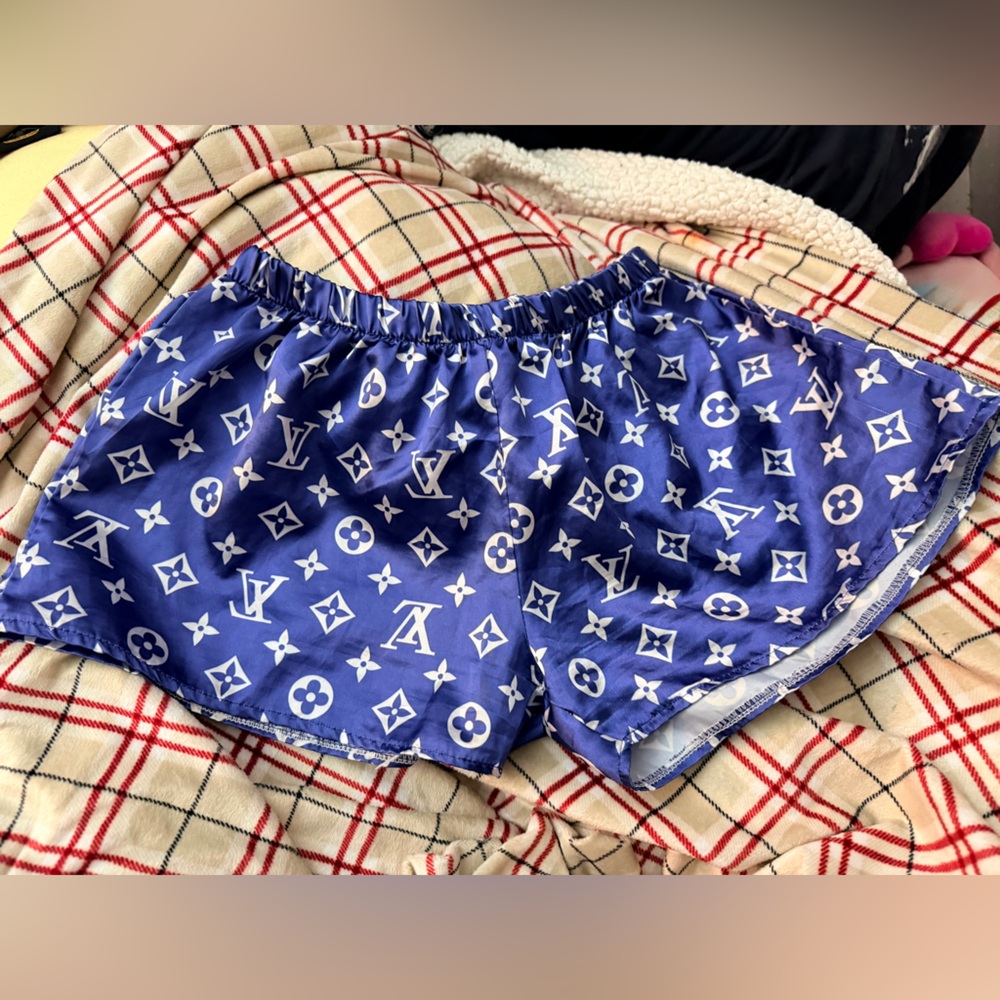 Monogram designer style  silky shorts